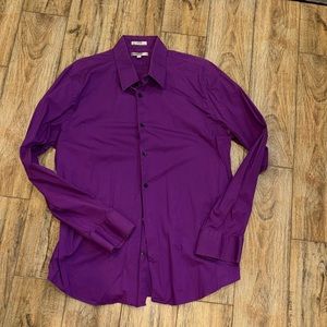 Express Purple Casual Button Down Shirt